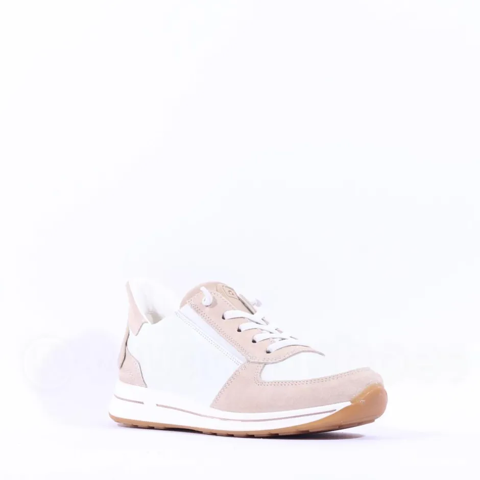 Women Ara Osaka 2.0 Bungee Lace Easy Slip On - White Beige