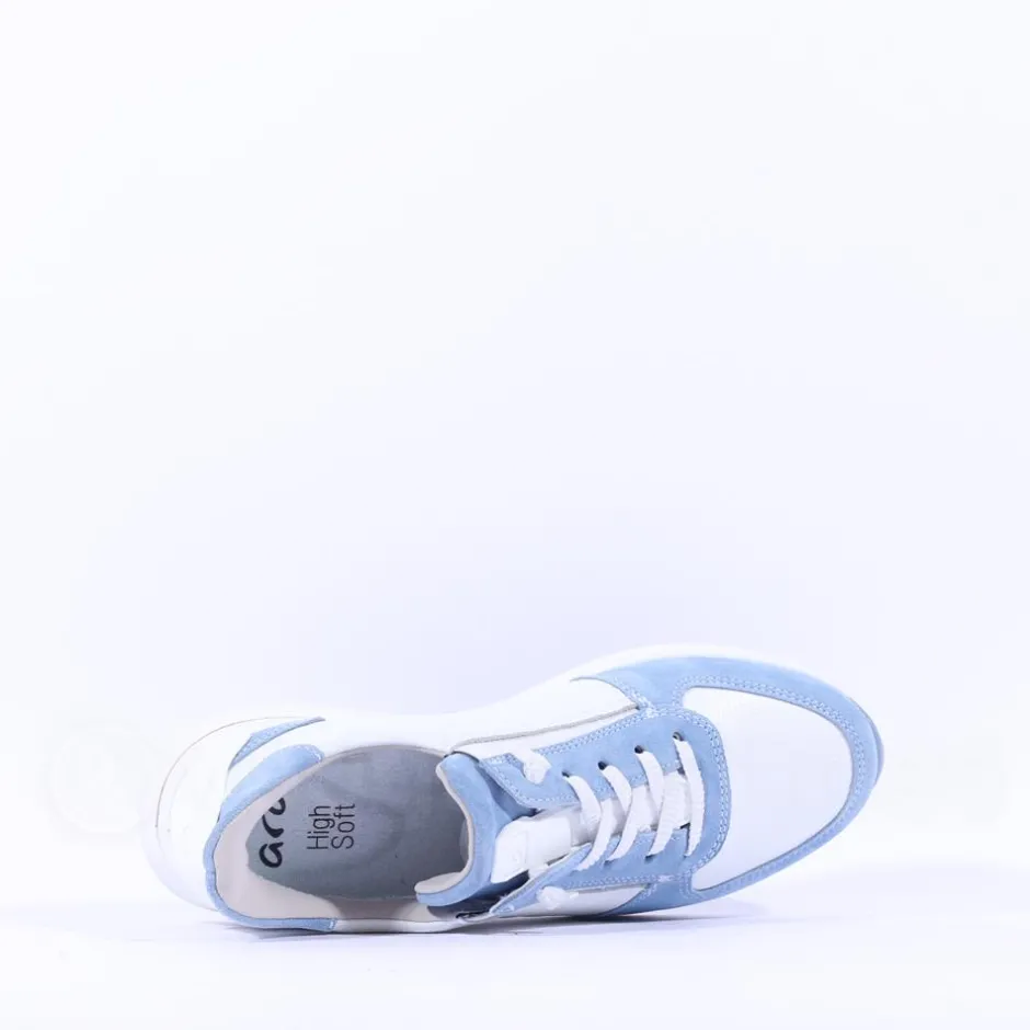 Women Ara Osaka 2.0 Bungee Lace Easy Slip On - White Blue