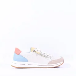 Women Ara Osaka Comfort Laced Trainer Side Zip - Pastel Multi
