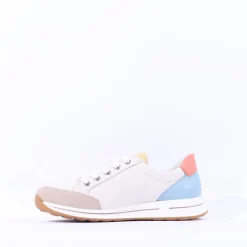 Women Ara Osaka Comfort Laced Trainer Side Zip - Pastel Multi