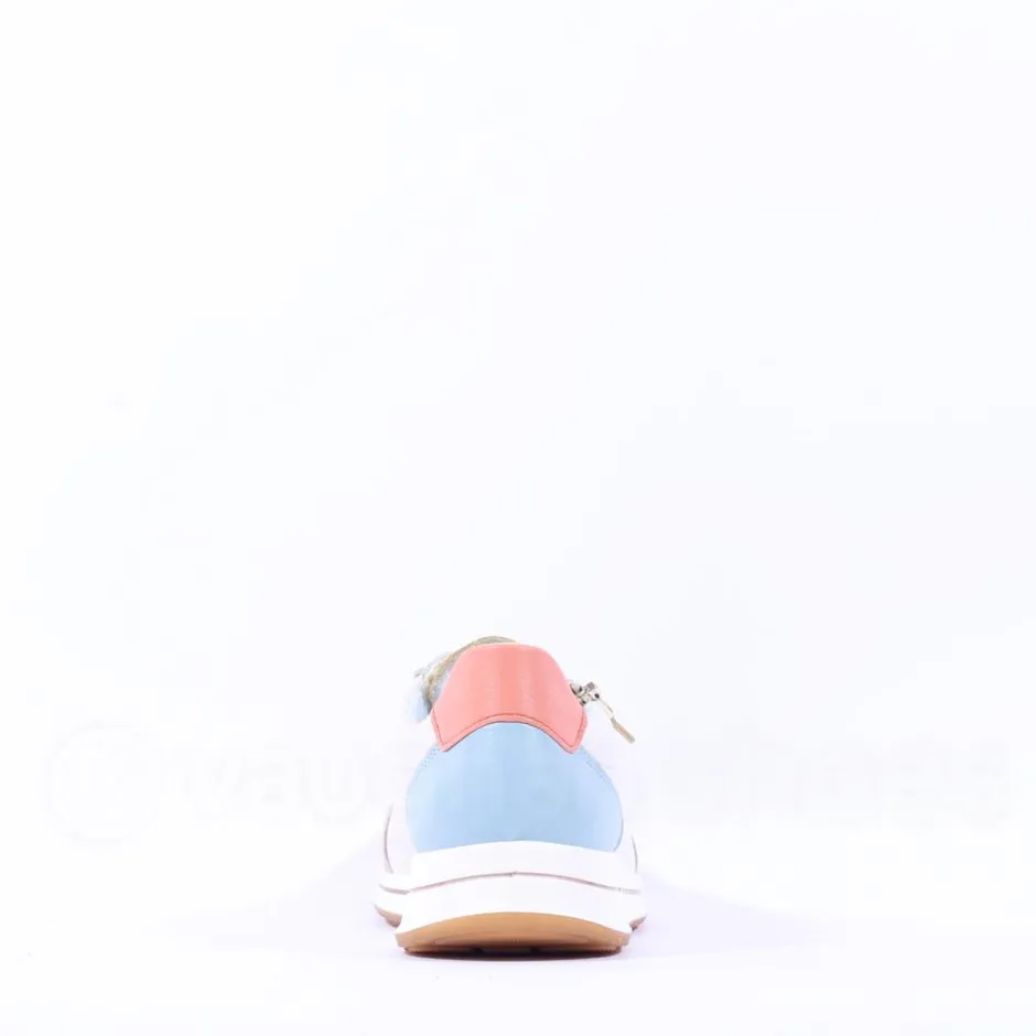 Women Ara Osaka Comfort Laced Trainer Side Zip - Pastel Multi