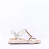 Women Ara Osaka Metal Plate Velcro Sandal - Gold
