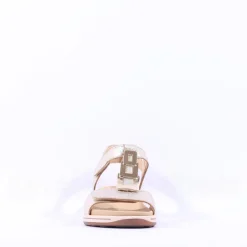 Women Ara Osaka Metal Plate Velcro Sandal - Gold