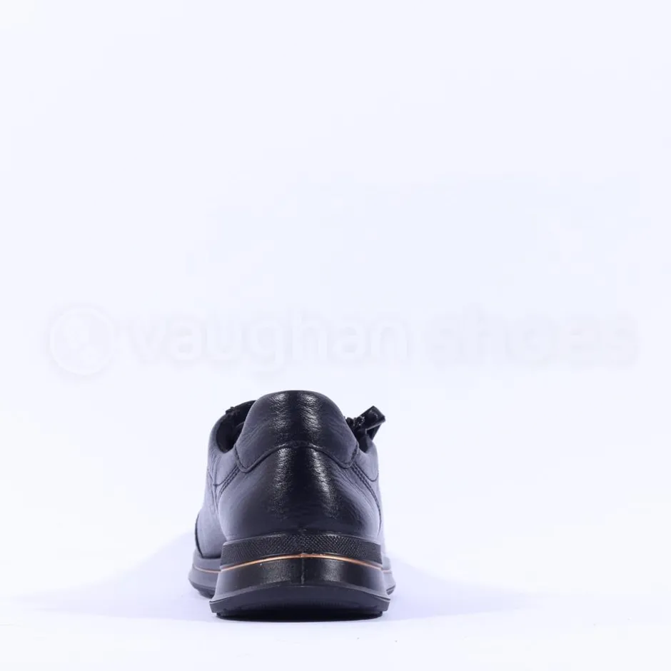 Women Ara Osaka Side Zip Lace Trainer - Black Gold