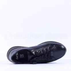 Women Ara Osaka Side Zip Lace Trainer - Black Gold