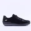 Women Ara Osaka Side Zip Ribbon Lace Trainer - Black Shimmer