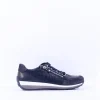Women Ara Osaka Side Zip Ribbon Lace Trainer - Navy White