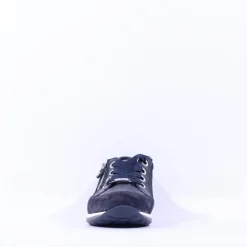 Women Ara Osaka Side Zip Ribbon Lace Trainer - Navy White