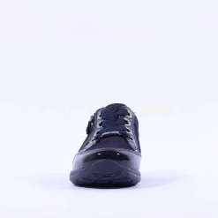 Women Ara Osaka Side Zip Ribbon Lace Trainer - Navy Shimmer