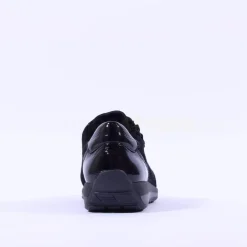 Women Ara Osaka Side Zip Ribbon Lace Trainer - Black Shimmer