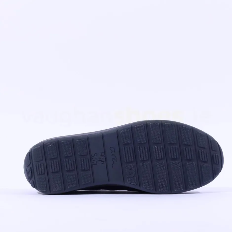 Women Ara Osaka Side Zip Ribbon Lace Trainer - Navy Shimmer