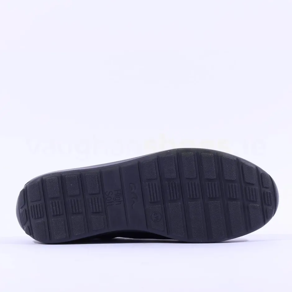 Women Ara Osaka Side Zip Ribbon Lace Trainer - Black Shimmer