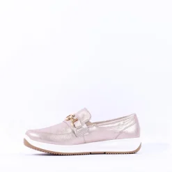 Women Ara Osaka Slip On Link Wedge - Gold Leather