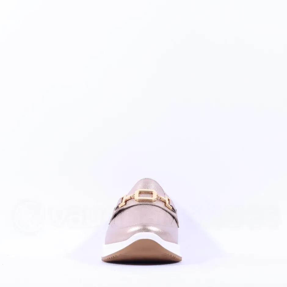 Women Ara Osaka Slip On Link Wedge - Gold Leather