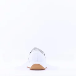 Women Ara Osaka Slip On Link Wedge - White Gold Leather