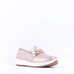 Women Ara Osaka Slip On Link Wedge - Gold Leather