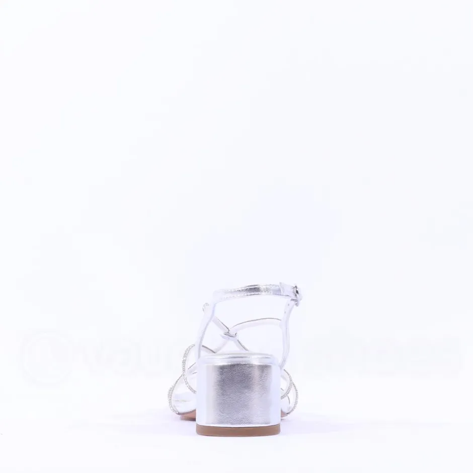 Women Tamaris Paola Strappy Block Heel Sandal - Silver