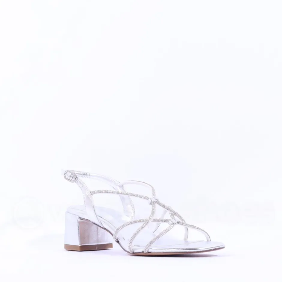 Women Tamaris Paola Strappy Block Heel Sandal - Silver
