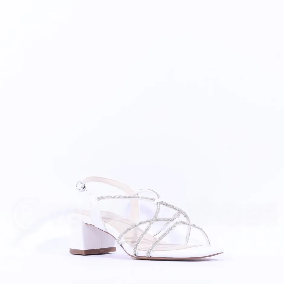Women Tamaris Paola Strappy Block Heel Sandal - White