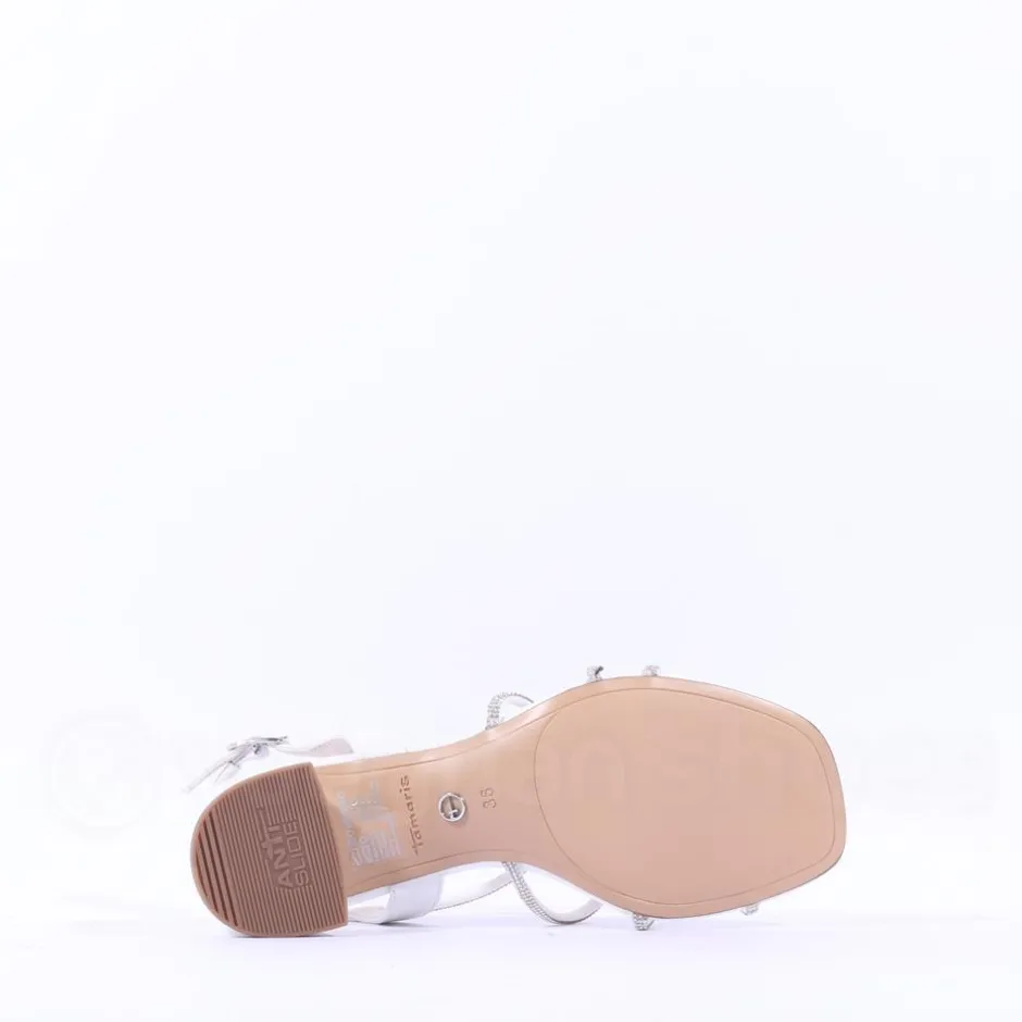 Women Tamaris Paola Strappy Block Heel Sandal - White