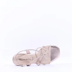 Women Tamaris Paola Strappy Block Heel Sandal - Gold