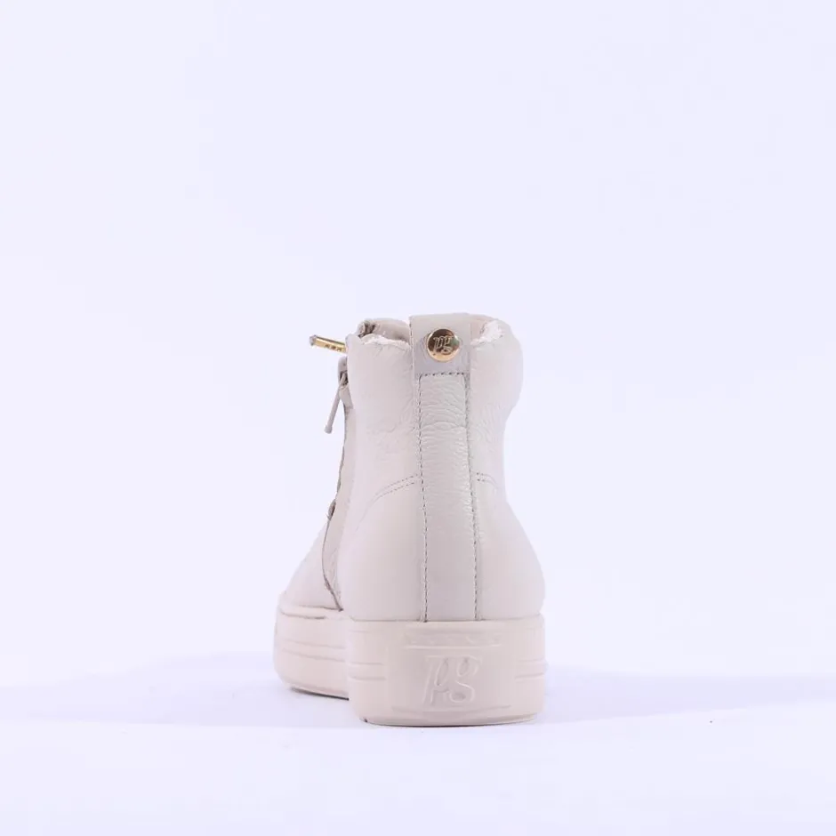 Women Paul Green Hidden Bungee Lace Hi Top - Biscuit Leather