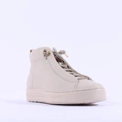 Women Paul Green Hidden Bungee Lace Hi Top - Biscuit Leather