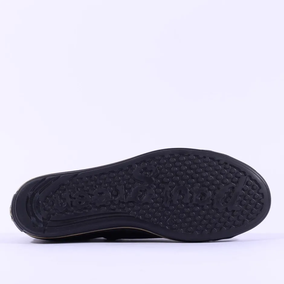 Women Paul Green Hidden Bungee Lace Hi Top - Black Gold Leather