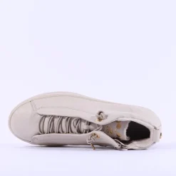 Women Paul Green Hidden Bungee Lace Hi Top - Biscuit Leather