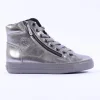 Women Paul Green Side Zip Hi Top Ankle Boot - Gun Metal