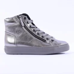 Women Paul Green Side Zip Hi Top Ankle Boot - Gun Metal