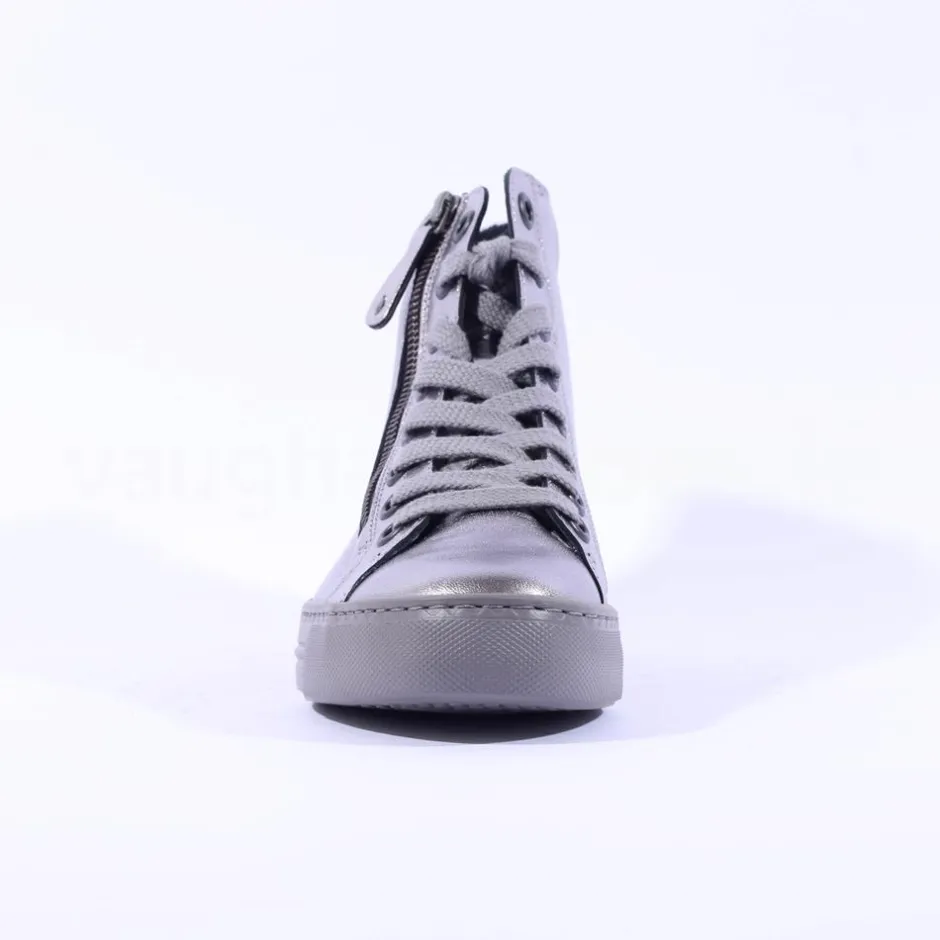 Women Paul Green Side Zip Hi Top Ankle Boot - Gun Metal