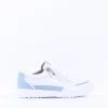 Women Caprice Peggy Side Zip Comfort Trainer - White Light Blue Leather