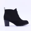 Women Marco Tozzi Pesa Lace Up Block Heel Boot - All Black