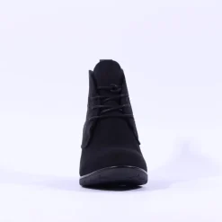 Women Marco Tozzi Pesa Lace Up Block Heel Boot - All Black