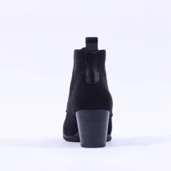 Women Marco Tozzi Pesa Lace Up Block Heel Boot - All Black