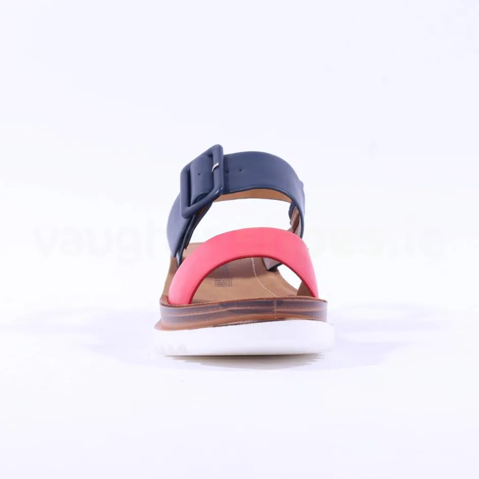 Women Heavenly Feet Pistachio Wedge Sandal - Navy Red
