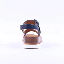 Women Heavenly Feet Pistachio Wedge Sandal - Navy Red