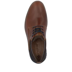 Rieker Men Plain Toe Laced Casual Shoe - Brown Leather