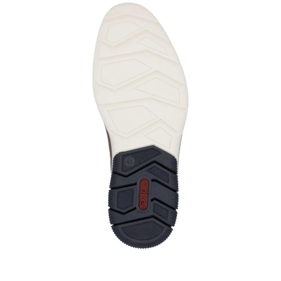 Rieker Men Plain Toe Laced Casual Shoe - Brown Leather