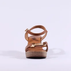 Women Oh My Sandals Platform Block Heel Link - Cognac