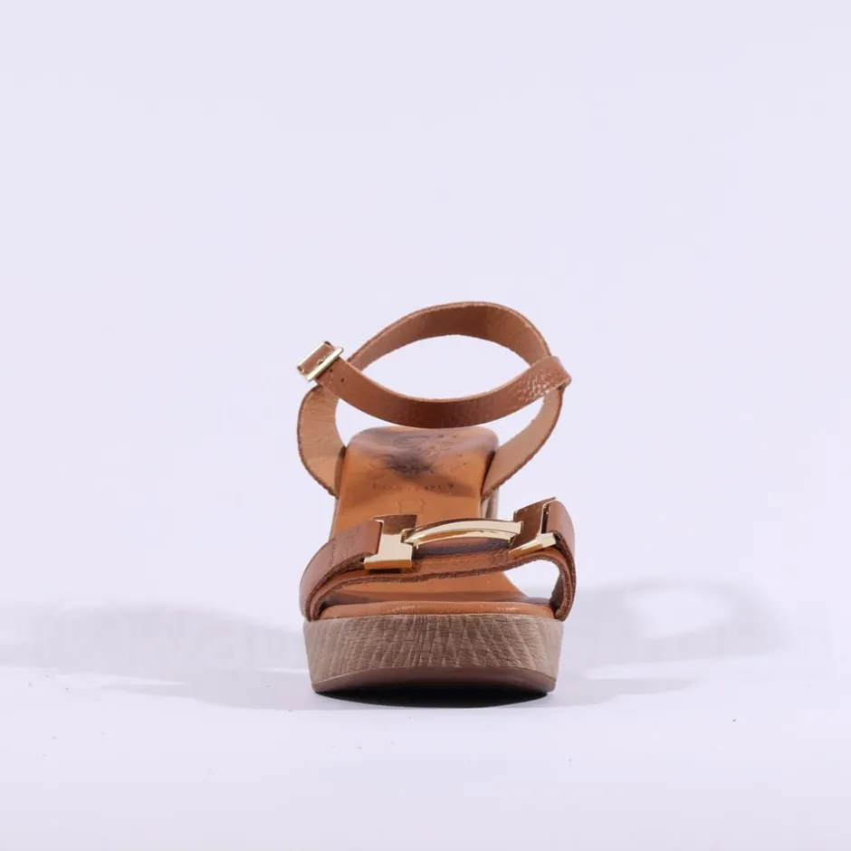 Women Oh My Sandals Platform Block Heel Link - Cognac