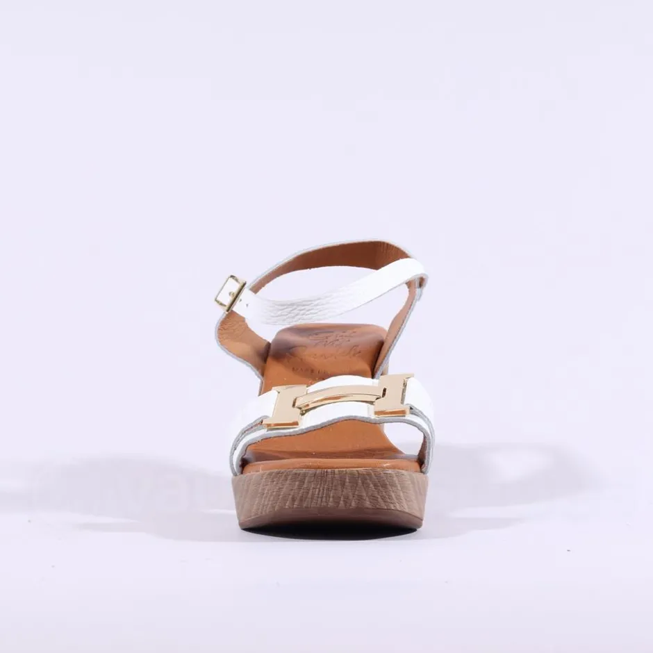Women Oh My Sandals Platform Block Heel Link - White Gold