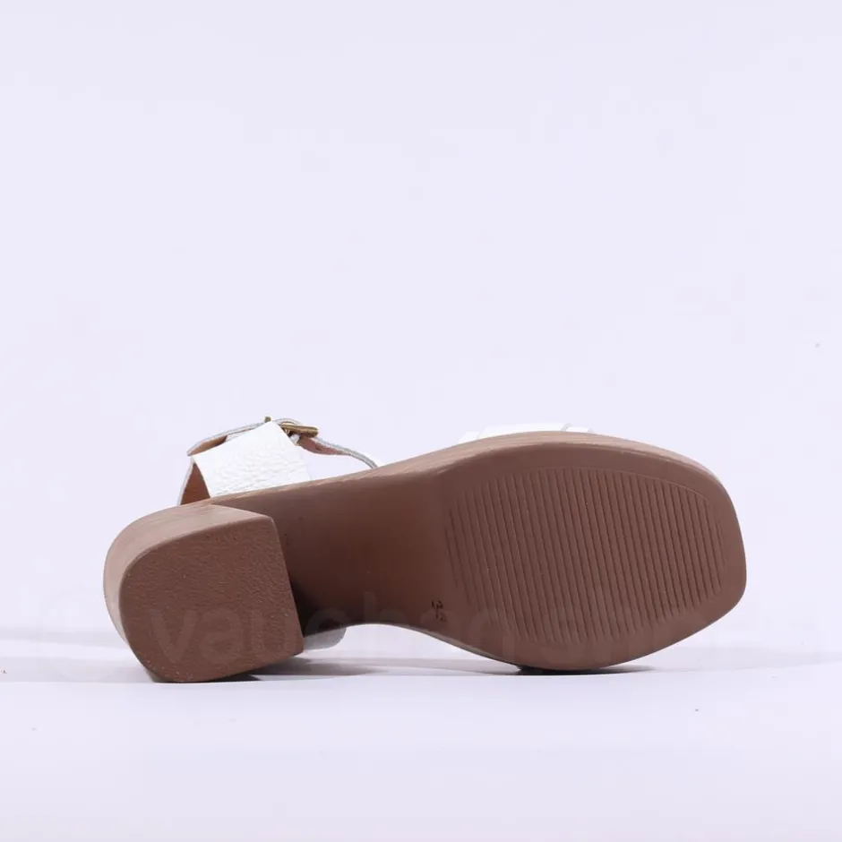 Women Oh My Sandals Platform Block Heel Link - White Gold