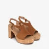 Women NeroGiardini Platform Cork Slingback - Tan