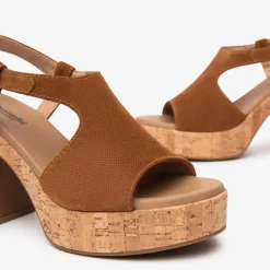 Women NeroGiardini Platform Cork Slingback - Tan