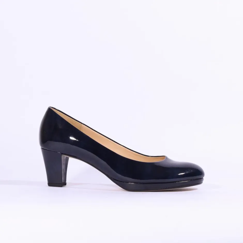 Women Gabor Platform Court Shoe Figaro - Navy
