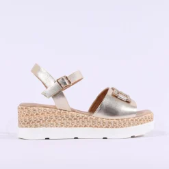 Women Repo Platform Espadrille Sandal - Gold