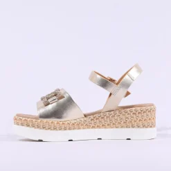 Women Repo Platform Espadrille Sandal - Gold