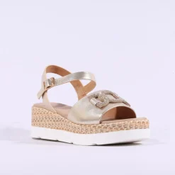 Women Repo Platform Espadrille Sandal - Gold